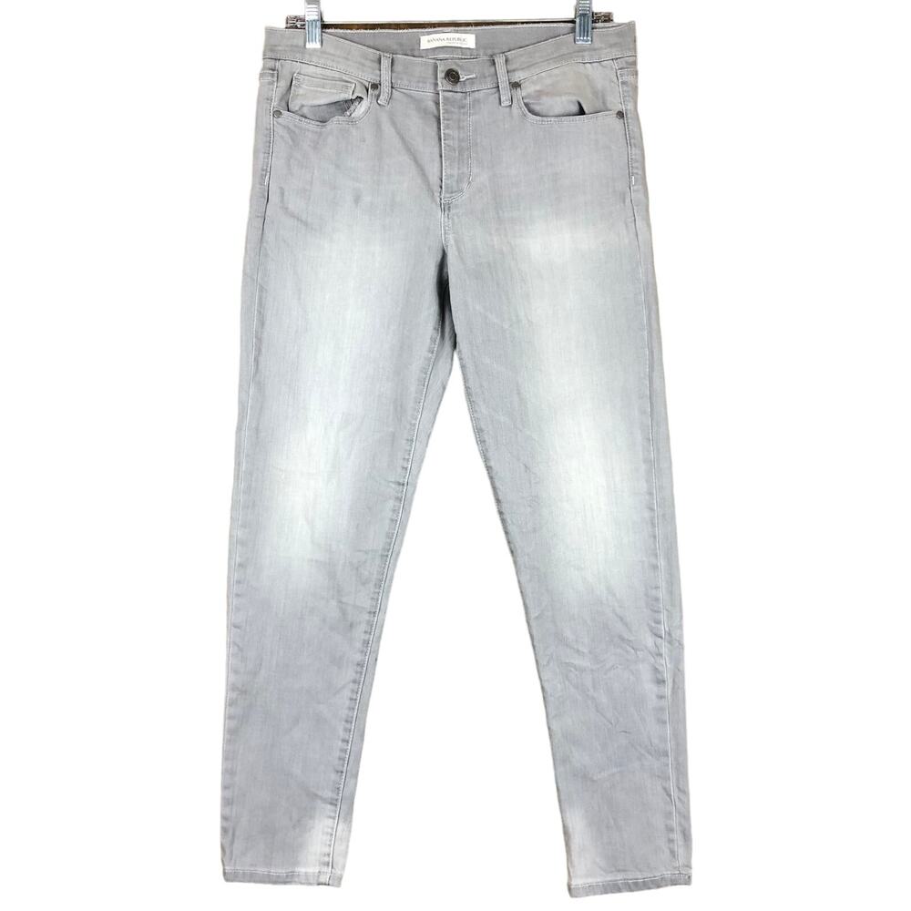 Banana Republic Womens Jeans Gray Premium Denim Skinny Ankle Stretch 30